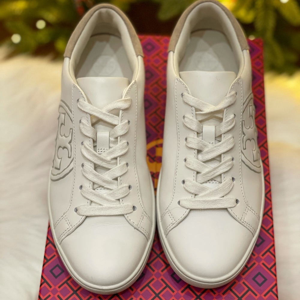 Tory Burch Logo Calfskin Sneaker
